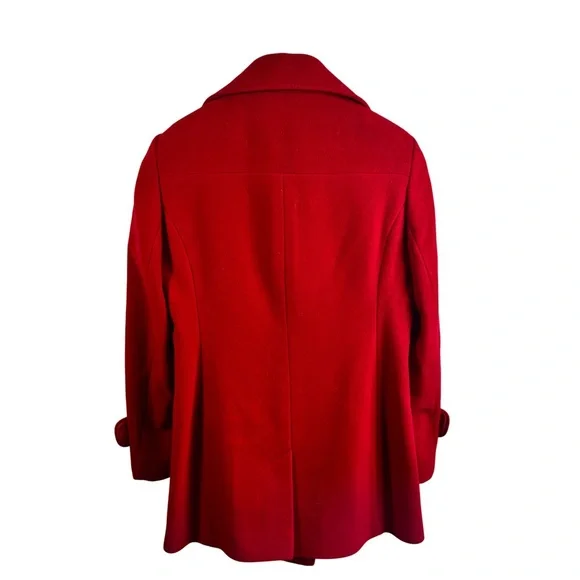 WINDSMOOR RED WOOL CASHMERE BLEND DOUBLE BREASTED COAT WOMENS SIZE 12 - Picture 3 of 13